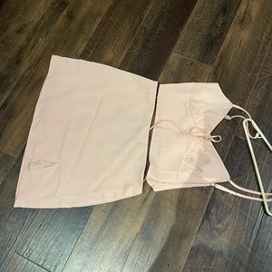 Cute pink striped skirt and shirt set
